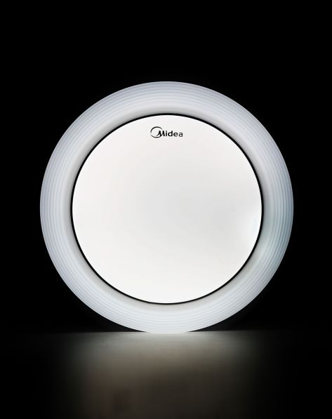 美的Midea照明設備專場三基色護眼吸頂小燈22W環影銀邊 含光源-唯品會
